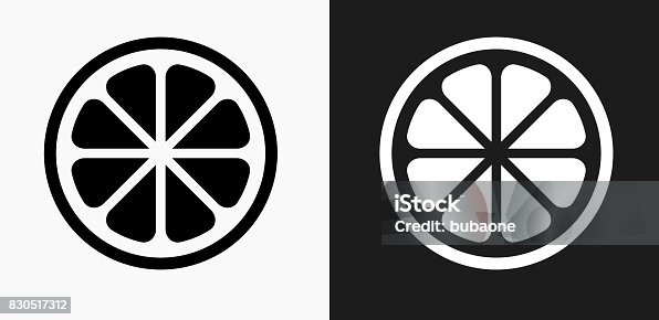 istock Fruit Icon on Black and White Vector Backgrounds 830517312