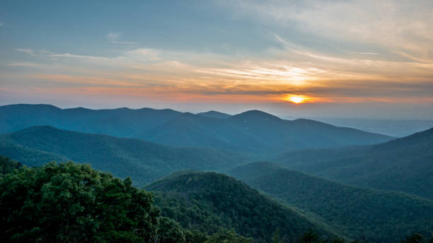 istock Shenandoah National Park at Dusk with rolling hills and valley 830530768
