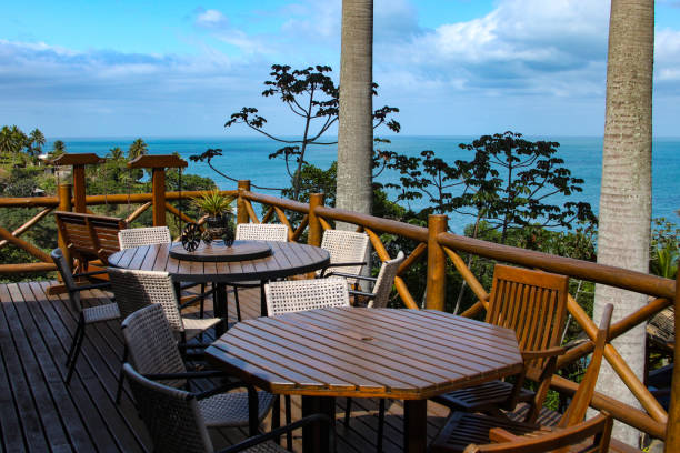 istock Amazing terrace overlooking ocean. 830534390