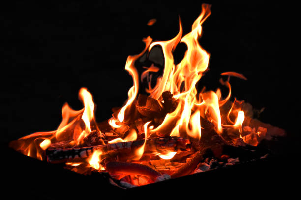 grill "flame - back lit stock-fotos und bilder