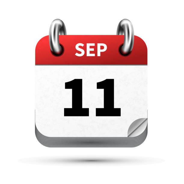 istock Bright realistic icon of calendar with 11 september date isolated on white 830561984