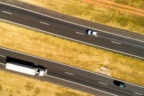 istock Top View of Highway in a Rural Scene 830574156