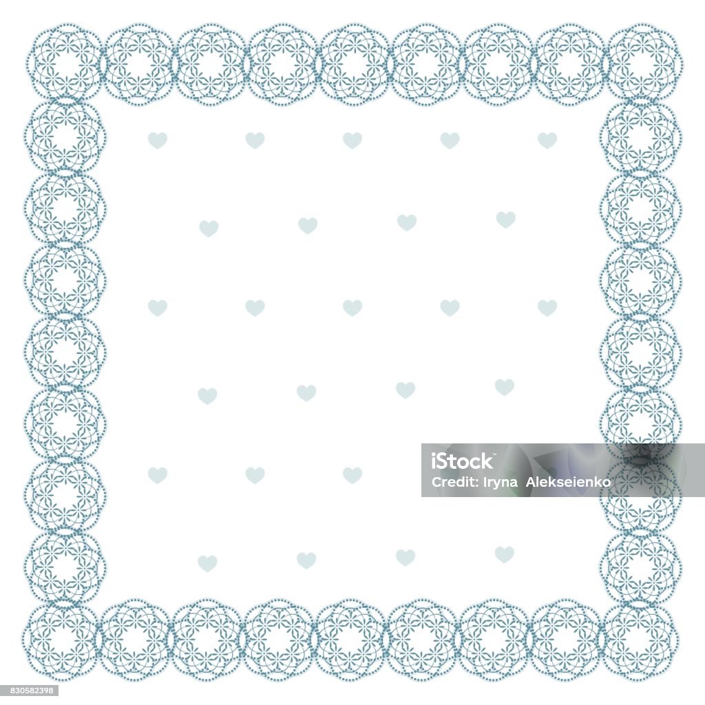 Blue Lace Square Pattern Lace Square Frame Blue Pattern On A White Background Stock Illustration ...