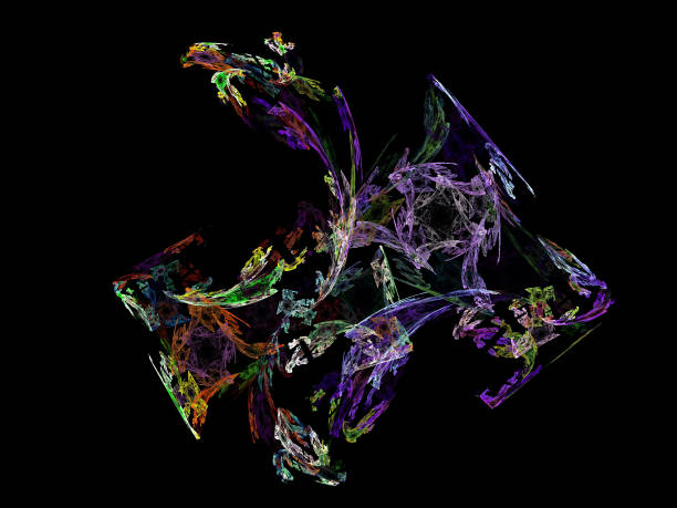 istock image of one Digital Fractal on Black Color 830657900