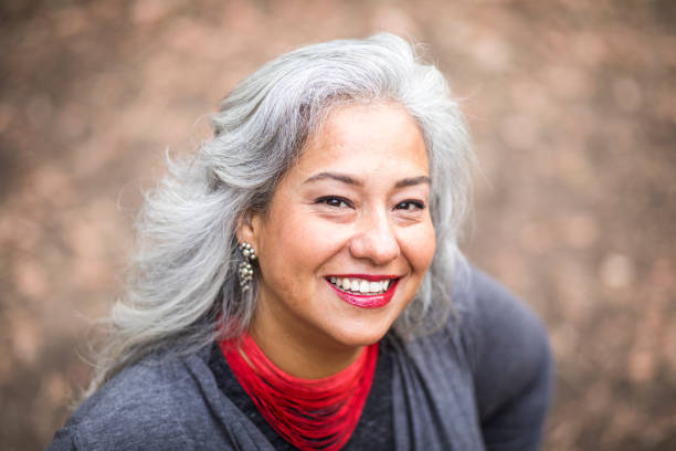 istock Beautiful Mexican Woman with White Hair 830670710