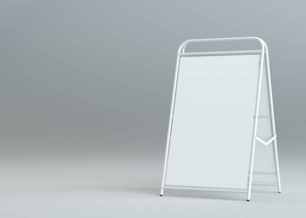 istock Blank white street stand on gray background 830699118
