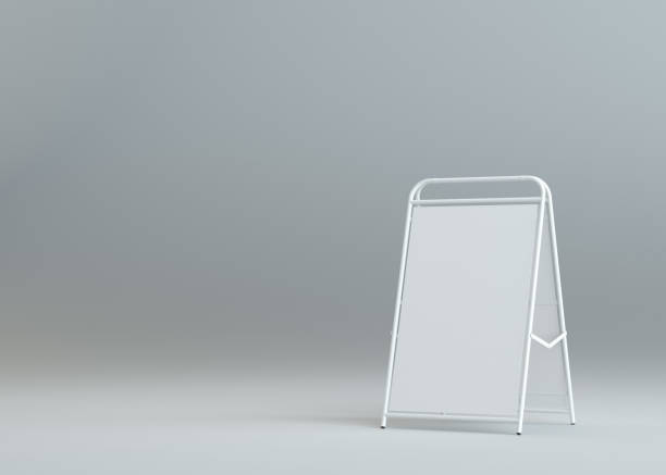istock Blank white street stand on gray background 830699324