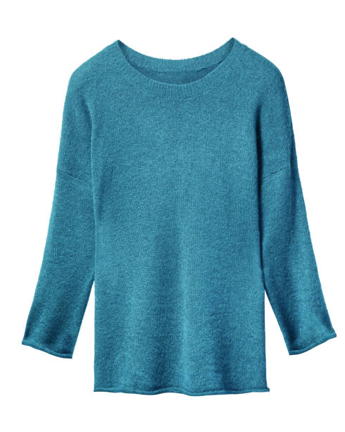 istock Classic turquoise woman sweater isolated on white 830721644