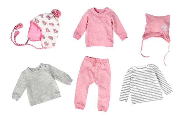 istock Child's fashion clothes soft colors collage. 830728676