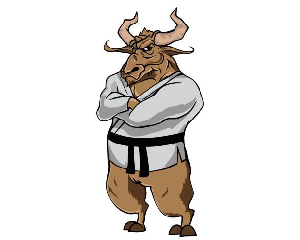 istock Professional Buffalo Martial Art Sensei Mascot Illustration 830749376