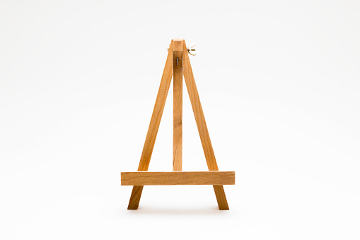 Small Easel On A White Background Stock Photo - Download Image Now - Easel,  Small, Empty - iStock