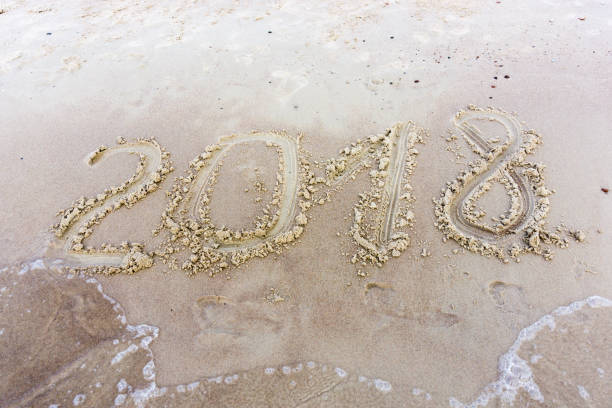 istock 2018 written in the sand on a sunset beach 830756890