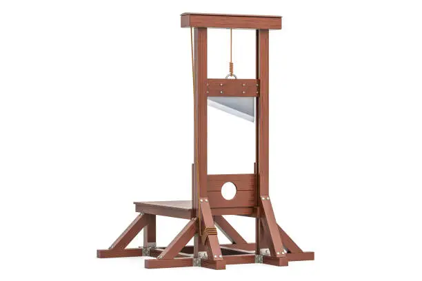 guillotine, 3D rendering isolated on white background