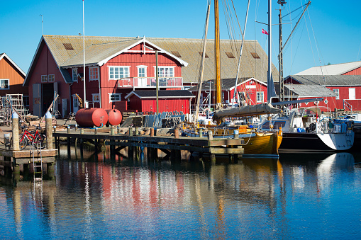 harbor with the lot of fishing boats at the north of Denmark