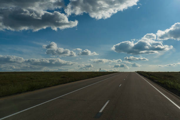 istock Beautiful sky with grey clouds above the highway 830840762