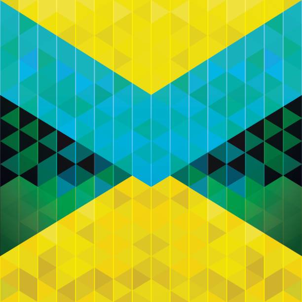 Square Abstract Triangle Geometric Neon Background Blue Yellow Green Black  Stock Illustration - Download Image Now - iStock