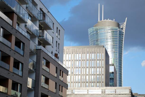 istock Modern building.Modern office building with facade of glass 830878294