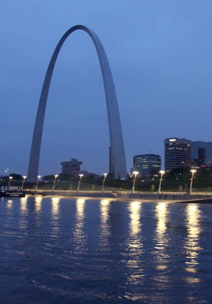 istock Gateway Arch As Seen At Night From The Mississippi 830878948
