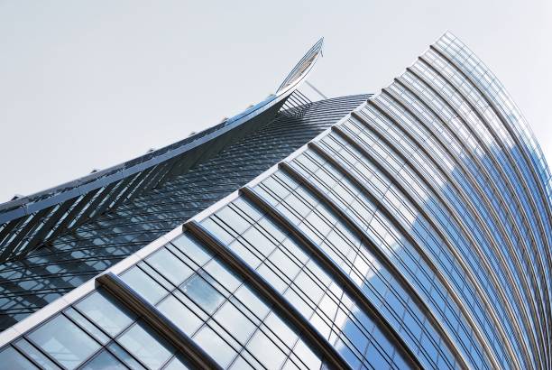 istock Modern building.Modern office building with facade of glass 830885186