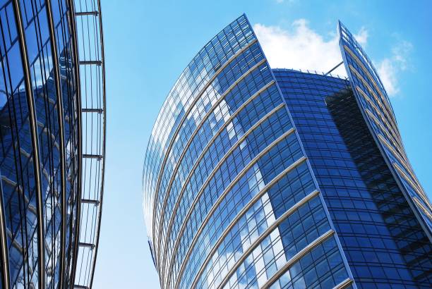 istock Modern building.Modern office building with facade of glass 830904064