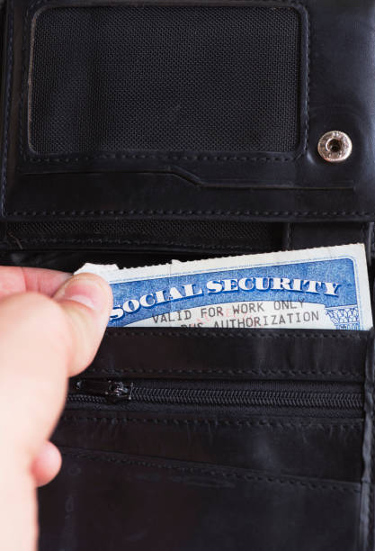 istock Social security in safe place inside wallet pocket 830919458