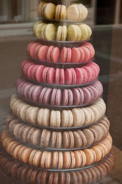 istock macarons forming pyramid in the showroom 830971174