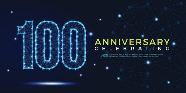 100 years anniversary celebrating numbers vector abstract polygonal silhouette. 100th anniversary concept. vector illustration 100 years anniversary celebrating numbers vector abstract polygonal silhouette. 100th anniversary concept. vector illustration 150th anniversary stock illustrations