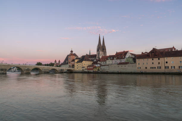 istock Sunset in Regensburg, Germany 831016348
