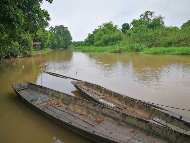 istock Old boat in the river thai 831031318