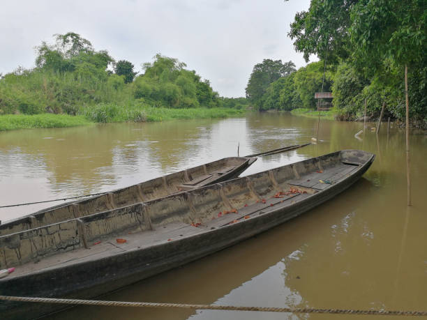 istock Old boat in the river thai 831031372