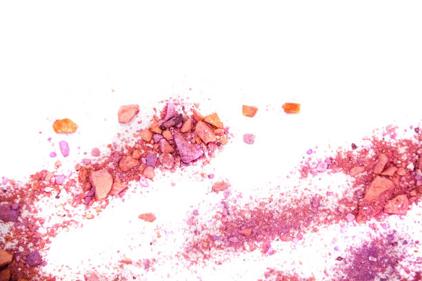 istock Eyeshadow Cosmetic Powder Scattered Copy Space. various set isolated on white background. The concept fashion and beauty industry. Abstract, place for text, the texture mineral makeup 831035134