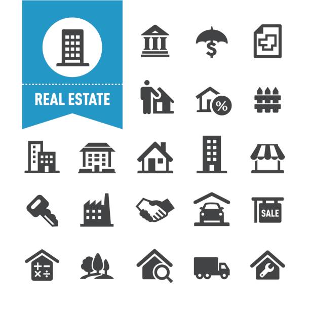 Real Estate Icons - Special Series Real Estate Icons real estate stock illustrations