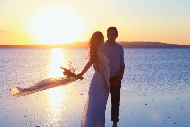 istock Newlywed couple together 831039514