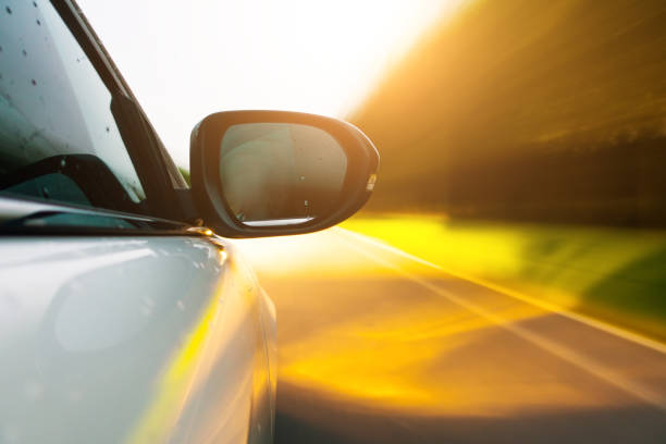 istock Car driving on the road with motion blur background 831043192