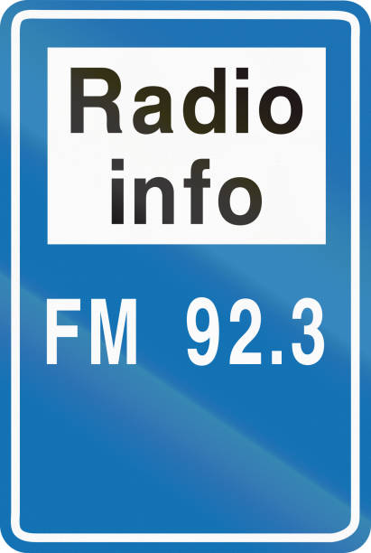 istock Belgian road sign - Radio frequency for traffic information 831043784