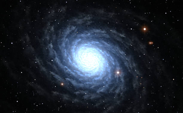 istock Illustration of blue Spiral Galaxy with star field 831053150