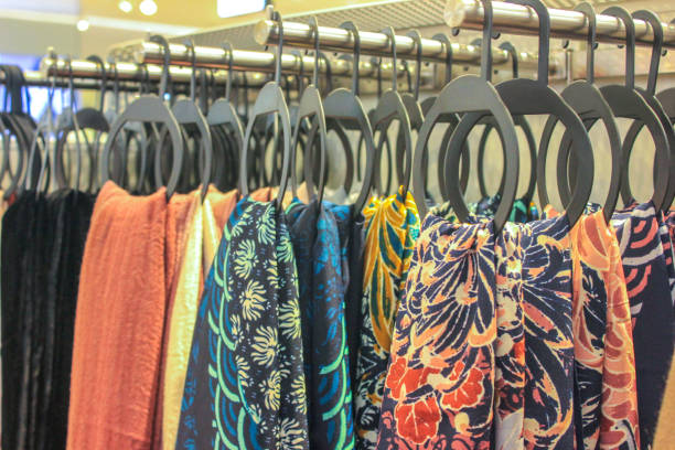 istock Collection of scarfs in different colors and pattern 831057774