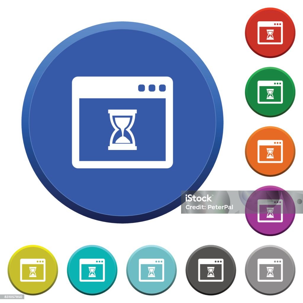 Blue Wait Button Waiting Application Beveled Buttons Stock Illustration - Download Image ...