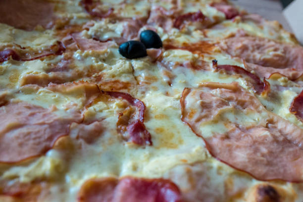 Fresh baked pizza, shallow depth of field