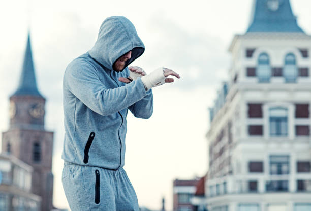 istock Handsome Middle Aged Bearded Man Exercising Outdoors in Northern Europe 831067456