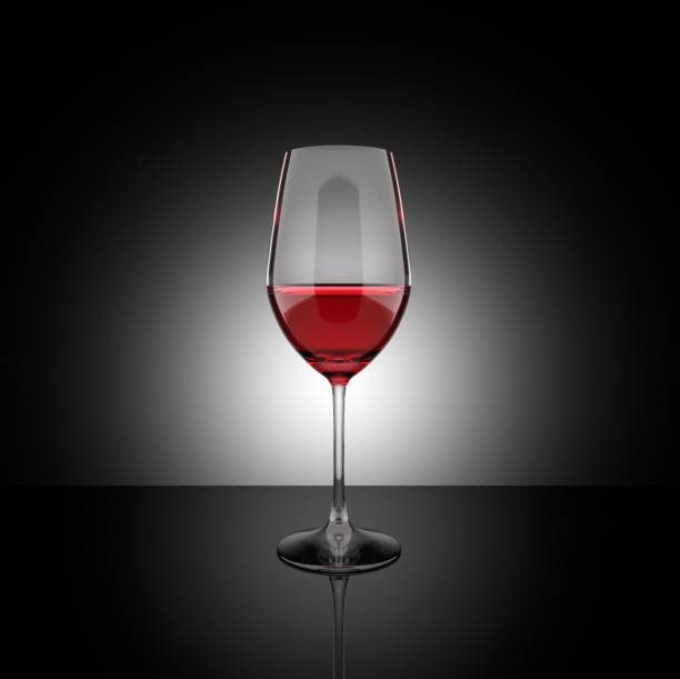 istock Red wine glass 3D illustration 831074454