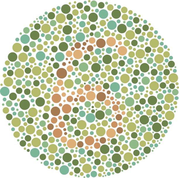 Ishihara color blindness test 6 Test to see if you can see the number. colorblind stock illustrations