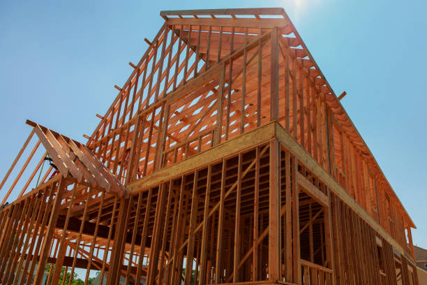 istock Your dream home. New residential construction house framing 831099926