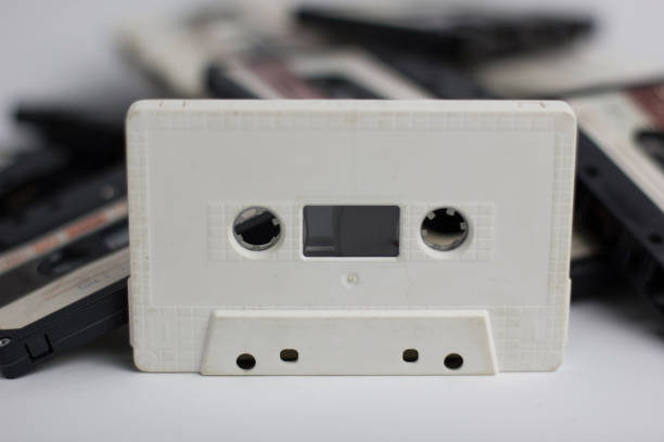 istock Cassettes tape white and black isolated on a white background 831103084