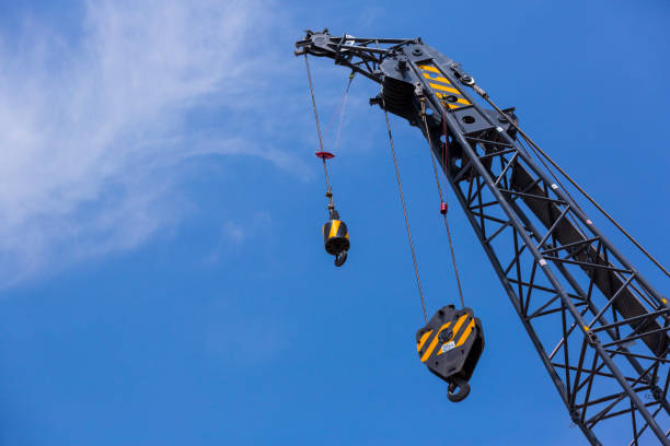 istock Mechanism of a crane with a hook f 831103824