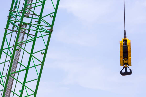 istock Mechanism of a crane with a hook f 831103846