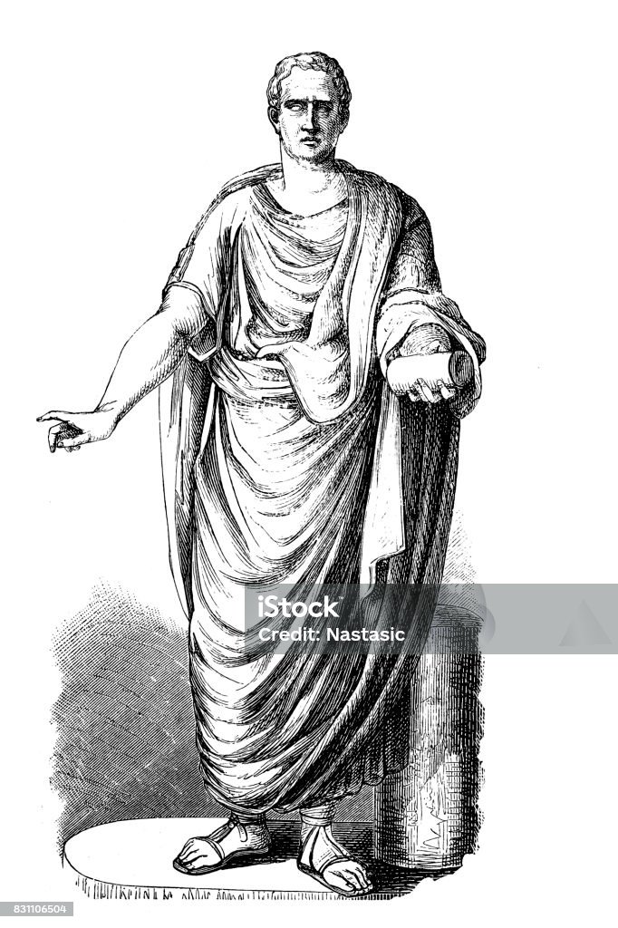 マルクス ・ トゥッリウス ・ キケロ (紀元前 106 年-紀元前 43年) - イリノイ州 シセロのロイヤリティフリーストックイラストレーション