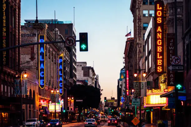 Photo of Los Angeles downtown by night