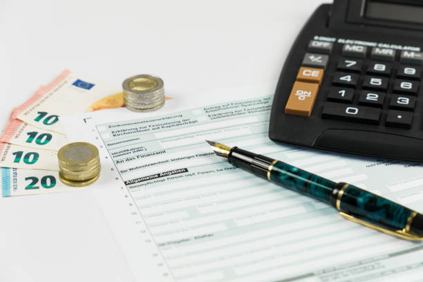 istock tax declaration for germany with calculator 831113118