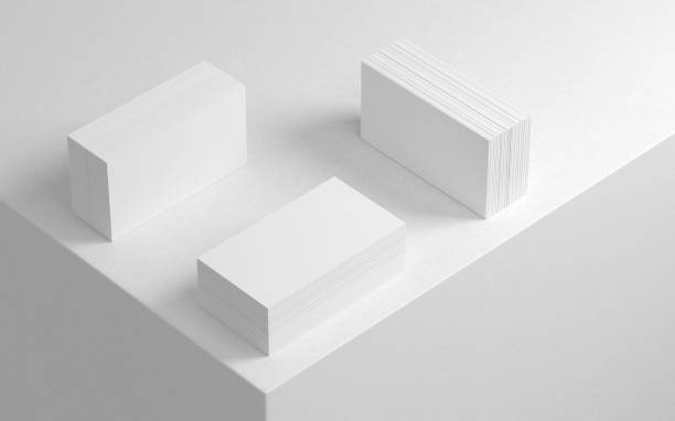 istock Three stacks of white Business cards on white modern background 831114522